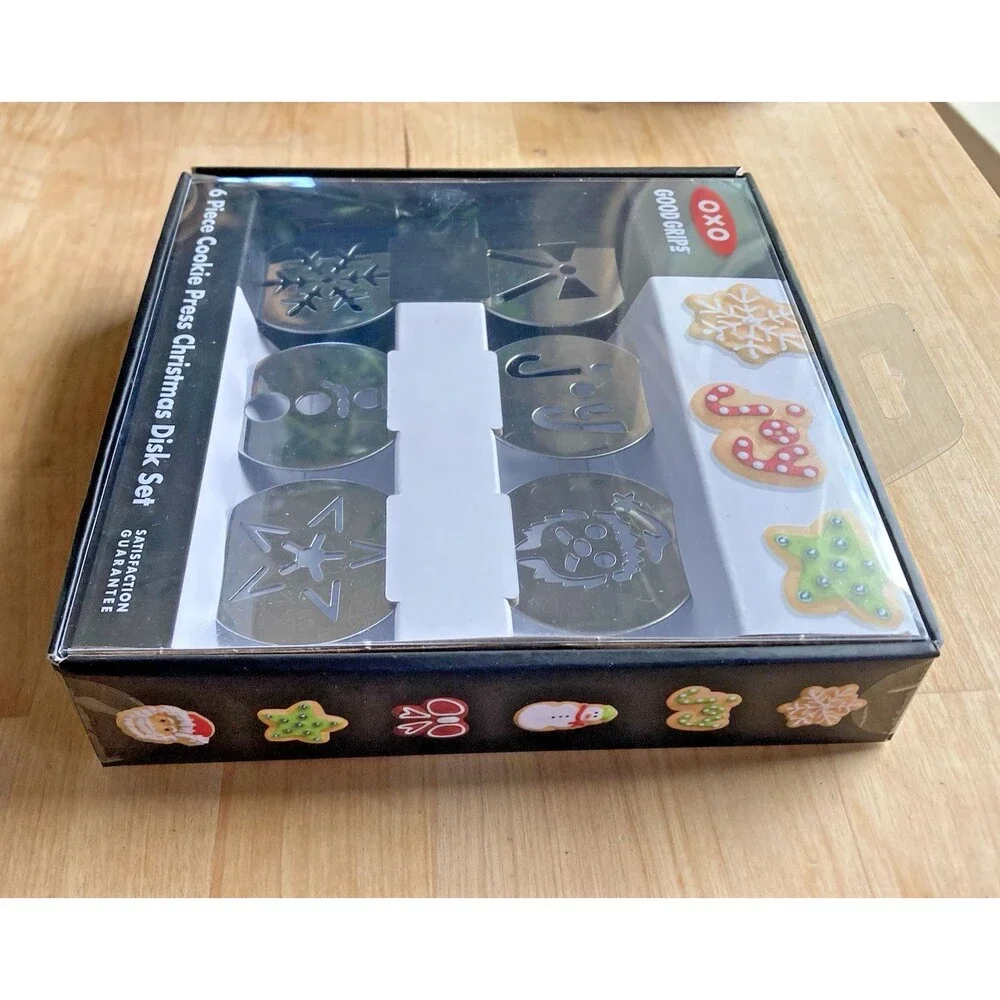 OXO Good Grips 6 Piece Cookie Press Disk Set Christmas Disk Set New In Box
